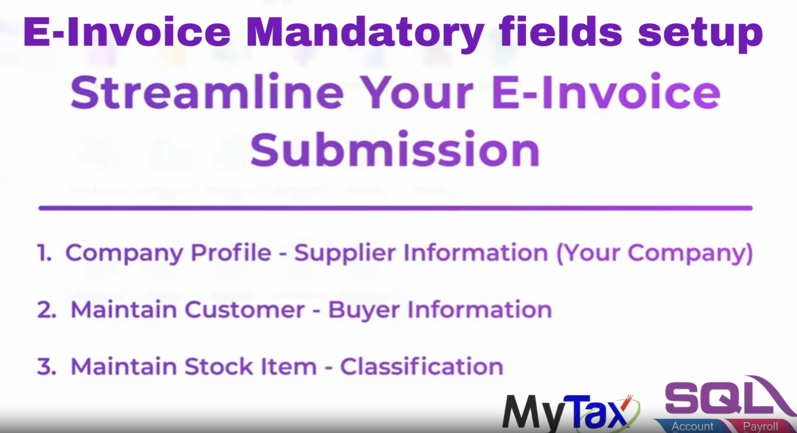 2. E-Invoice Mandatory field Setup in SQL