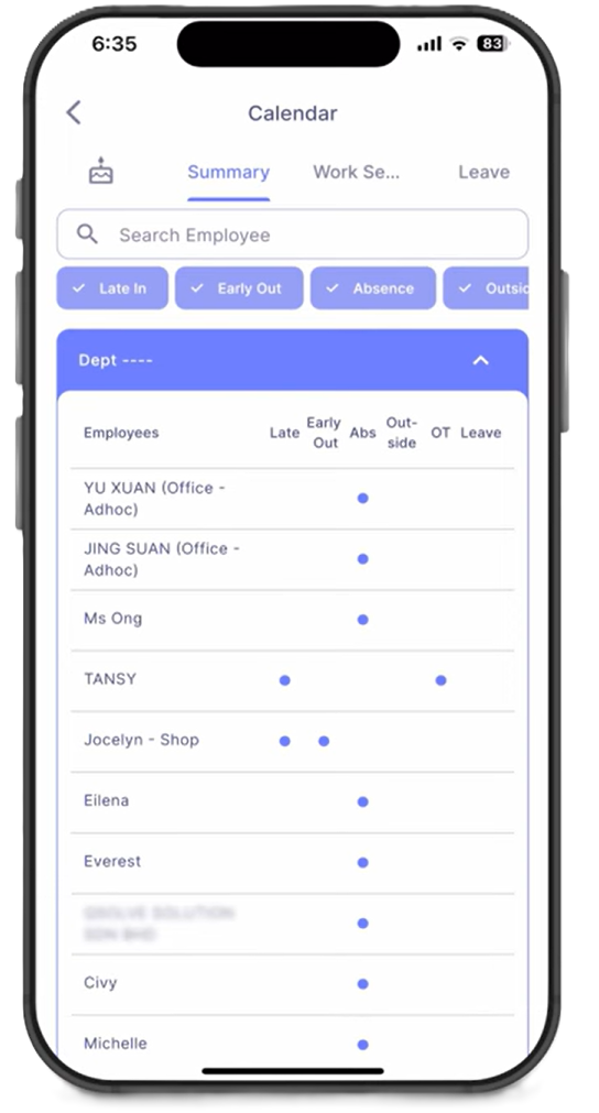 Manager Attendance Dashboard